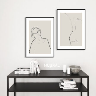GALERIA PLAKATÓW BEŻOWY MINIMAL / 2 sztuki / 100x70cm