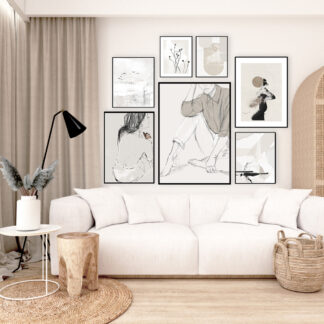 GALERIA PLAKATÓW TAUPE / 7 sztuk /100x70cm