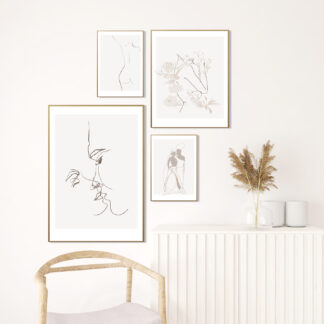 GALERIA PLAKATÓW MINIMAL LOVE 4 sztuki / 50x70 cm