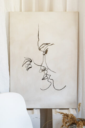 Pocałunek druk + farba (70x100cm)
