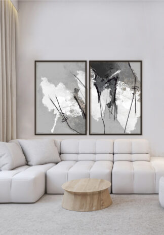 GALERIA PLAKATÓW SZARA ABSTRAKCJA/ 2 sztuki / 70x100 cm