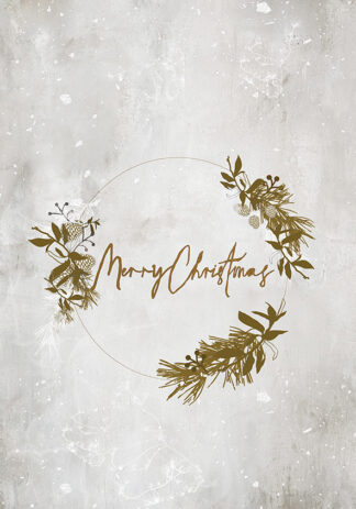 Beżowo-złoty napis Merry Christmas
