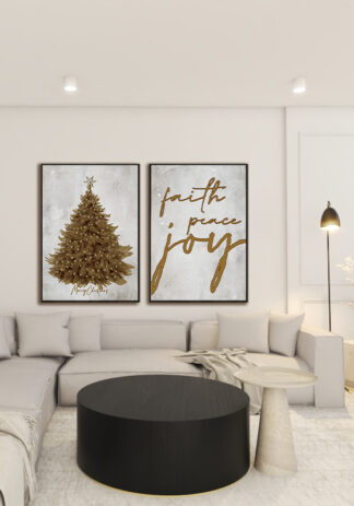 ZESTAW PLAKATÓW ŚWIĄTECZNYCH CHOINKA I NAPIS 2 sztuki 70x100cm